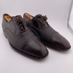 Magnanni Brown Leather Cap Toe Oxford Dress Shoes Men's Size 9.5 Made In Spain‎